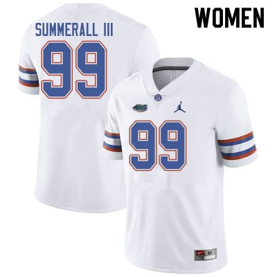 Women's Florida Gators #99 Lloyd Summerall III NCAA Jordan Brand White Authentic Stitched College Football Jersey PBP5662HG